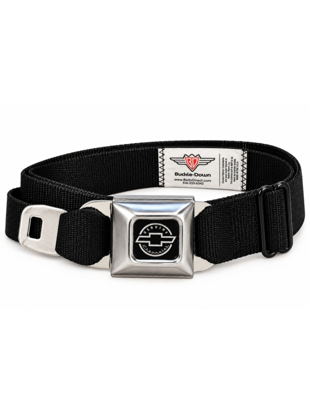 Chevrolet Genuine Chevy Buckle Down Seatbelt Belt Black Adjustable USA TE846